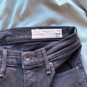 rag & bone black flare jeans with split hem